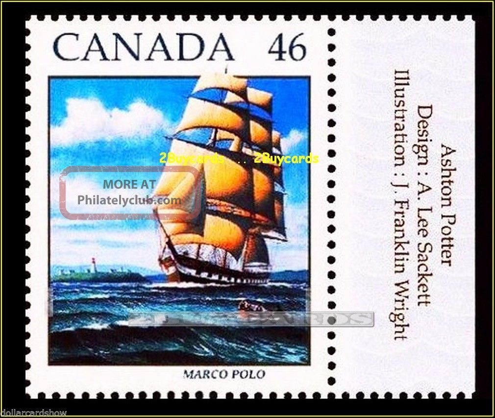 Canada 1999 Canadian Marco Polo Sailing Ship Fv Face 46 Cent Stamp