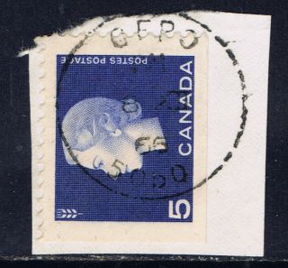Canada 405 (2) 1963 5 Cent Violet Blue Elizabeth Ii C.  F.  P.  O.  5050 1966 Cancel photo