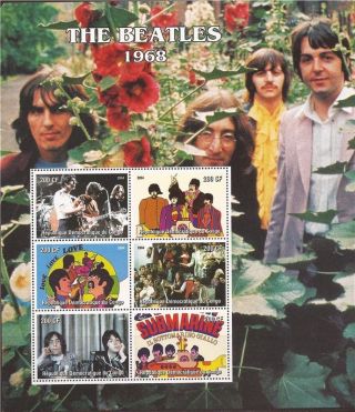 Congo - 2004 The Beatles 1968 - 6 Stamp Deluxe Sheet - 3a - 420 photo