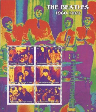 Congo - 2004 The Beatles 1960 - 1962 - 6 Stamp Deluxe Sheet - 3a - 414 photo