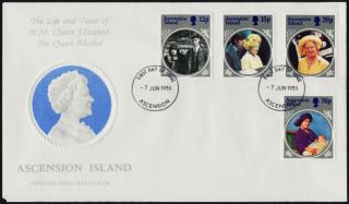 Ascension Island 372 - 5 Fdc Queen Mother 85th Birthday photo