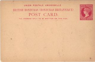 British Honduras Postal Card Victoria Three Cents photo
