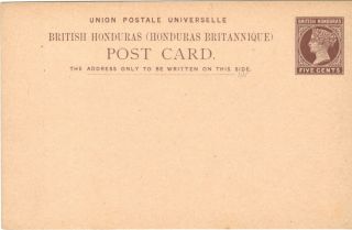 British Honduras Postal Card Victoria 5c photo