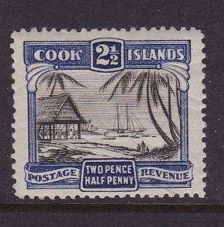 Cook Islands 1938 - 40 2 1/2d Blue/blk Pictorial Definitive Mlh photo