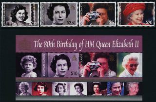 Solomon Islands 1039 - 43 Queen Elizabeth 80th Birthday (crease) photo