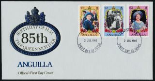 Anguilla 619 - 21 Fdc Queen Mother,  85th Birthday photo