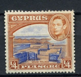 Cyprus 1938 - 51 Kgvi Sg 151 1/4pi Ultramarine & Orange Brown A54113 photo