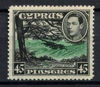 Cyprus 1938 - 51 Kgvi Sg 161,  45pi Green And Black A54126 photo