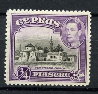 Cyprus 1938 - 51 Kgvi Sg 153,  3/4pi Black And Violet Mh A54116 photo