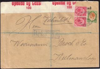 Swa - S Africa In 1913 1d X 2,  4d Sg 4b,  10 On Envelope Windhuk 1917 photo
