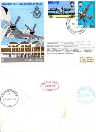 Brunei 1972 Muzium Tentera Udara Di - Raja Flown Commemorative Cover photo