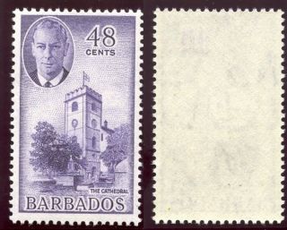 Barbados 1950 Kgvi 48c Violet.  Sg 279.  Sc 224. photo
