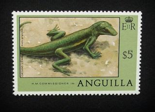 Anguilla Qeii $5 Stamp C1977 Ground Lizard,  Unmounted A859 photo