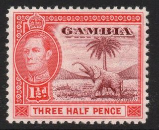 Gambia Sg152 1938 1½d Brown - Lake & Bright Carmine Mtd photo
