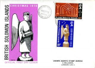 British Solomon Islands 1970 Christmas Illustrated First Day Cover photo