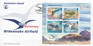 Ascension Island 2012 Fdc 70th Anniv Wideawake Airfield 4v Sheet Cover Birds Dc3 photo