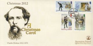 Ascension Island 2012 Fdc Charles Dickens Christmas Carol 4v Cover photo