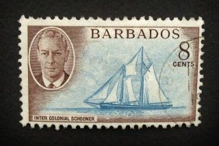 Barbados Kgvi 8c Stamp C1950 Inter Colonial Schooner A886 photo