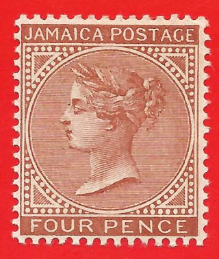 4d Red - Brown Stamp 1908 Jamaica Queen Victoria Sg48 photo