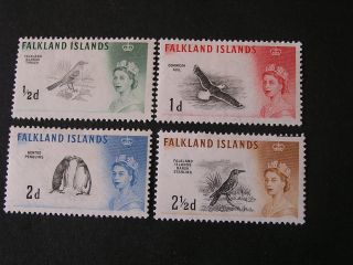 Falkland Is.  Scott 128 - 131 (4) 1/2p+1p+2p+21/2p Values 1960 Qe2 Definitive Mlh photo