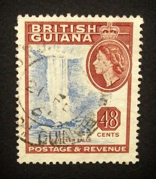 British Guiana Qeii 48c Stamp C1954 - 63 Kaieteur Falls,  A927 photo
