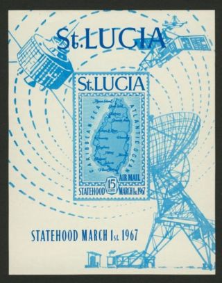 St Lucia C1a Imperf Map,  Satellite,  Statehood photo