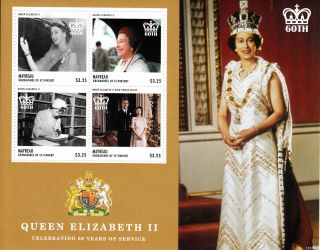 Mayreau Grenadines St Vincent 2013 Coronation Queen Elizabeth Ii 60th Ann 4v photo