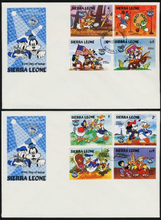 Sierra Leone 657 - 65 Fdc ' S Disney,  Donald Duck,  Birthday photo