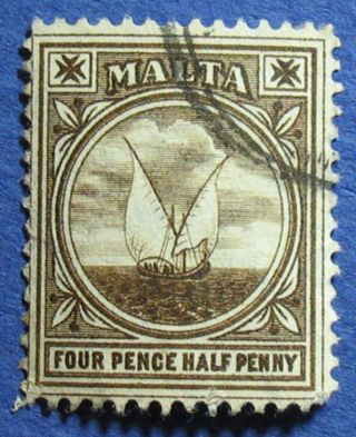 1905 Malta 4 1/2d Scott 42 S.  G.  57 Cs02514 photo