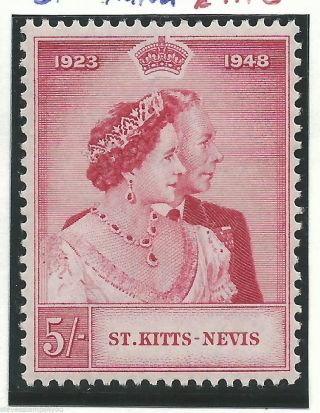 St Kitts - Nevis - 1949 - Silver Wedding - Sg81 - Cv £ 9.  00 - Mounted photo