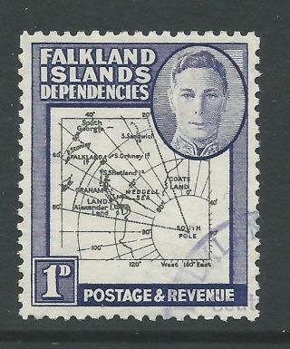 1946 Falkland Is Deps Sg G2 1d Map With Multiple Listed Errors, photo