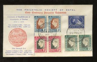 South Africa 1954 Civic Centenary Exhibition Natal Special Illustrated Cover photo
