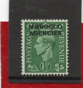 Morocc0 Agencies G V1 1951 1.  1/2d Pale - Green Sg 96 H. photo