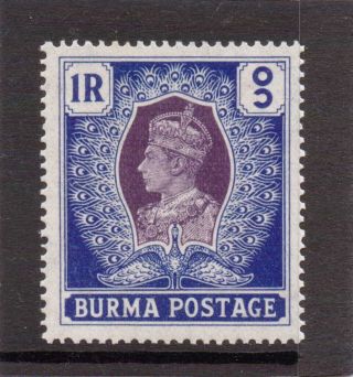 Burma Gv1 1938 - 40,  1r Purple&blue Sg 30 H. photo