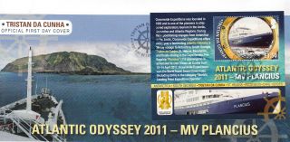 Tristan Da Cunha 2011 Fdc Atlantic Odyssey Mv Plancius 1v Sheet Cover Expedition photo