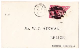 British Honduras/belize:1891 Cover Franked With Sc 28 & 28a (diag 2c As 1c) photo