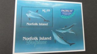 Norfolk Island 1997 Ms643 Dolphins Pacific 97 photo