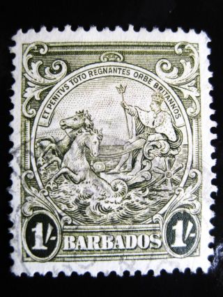 Barbados 1938 1sh Olivegreen Stamp Sc 200a 