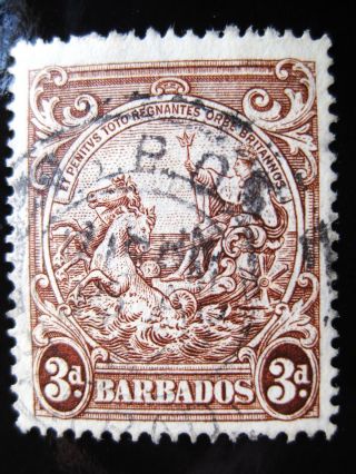 Barbados 1938 3p Brown Stamp Sc 197 