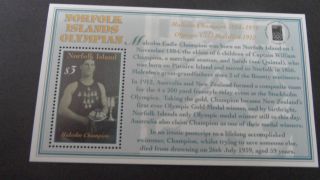 Norfolk Island 2000 Ms 737 Olymphilex Stamp Ex photo