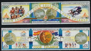 Cook Islands 1108 - 9 Olympic Sports,  Cycling,  Flag photo