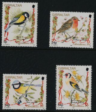Gibraltar 668 - 71 Birds,  Christmas photo