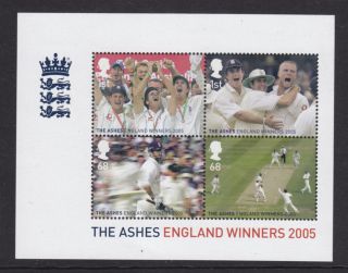 2005 Cricket,  England ' S Ashes Victory M/sheet U/mint photo