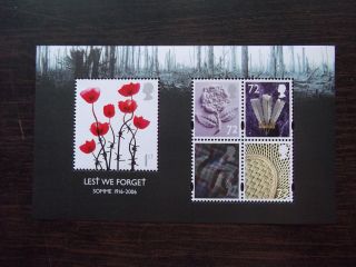 Ms2685 2006 Lest We Forget (1st Issue) Royal Mail Miniature Sheet photo