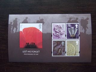Ms2796 2007 Lest We Forget (2nd Issue) Royal Mail Miniature Sheet photo
