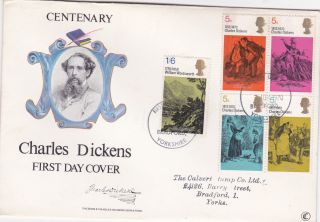 1970 Charles Dickens.  Fdc photo