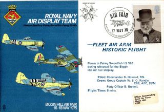 17 May 1975 Biggin Hill Air Fair Rn Air Display Flown Commemorative Cover photo
