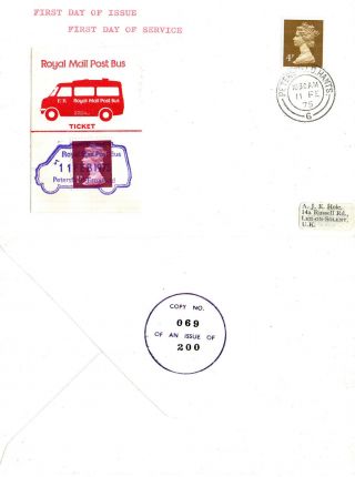 1975 Petersfield To Froxford Royal Mail Post Bus Commemorative Cover photo