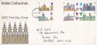 Gb 1969 British Cathedrals First Day Cover Derby Fdi photo