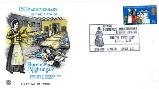 1 April 1970 Florence Nightiingale Stuart First Day Cover Birthday Exhibition photo